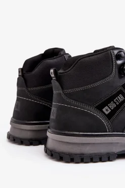 Hot Buty Trekkingowe Męskie Czarne Big Star MM174019 Męskie Obuwie Trekkingowe Męskie|Obuwie Sportowe Męskie