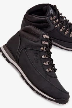 New Lee Cooper Buty Trekkingowe Męskie Ocieplane LCJ-25-03-3844M Czarne Czarny