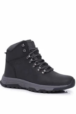 Online Buty Trekkingowe Męskie Skórzane Big Star Czarne EE174201 Męskie Obuwie Trekkingowe Męskie