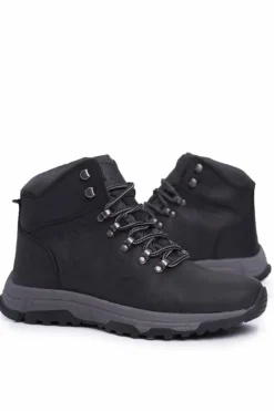 Online Buty Trekkingowe Męskie Skórzane Big Star Czarne EE174201 Męskie Obuwie Trekkingowe Męskie