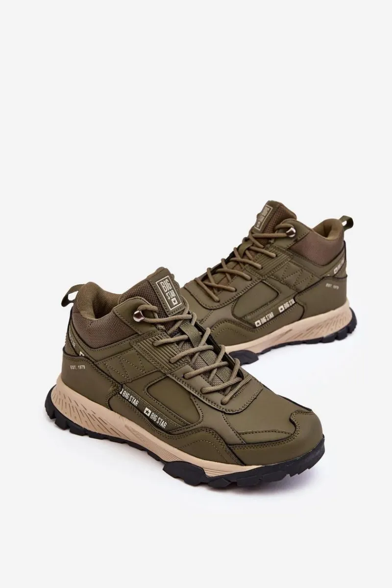 Obuwie Trekkingowe Męskie|Obuwie Sportowe Męskie>Big Star Shoes Buty Trekkingowe Ocieplane Zielone Big Star MM174163