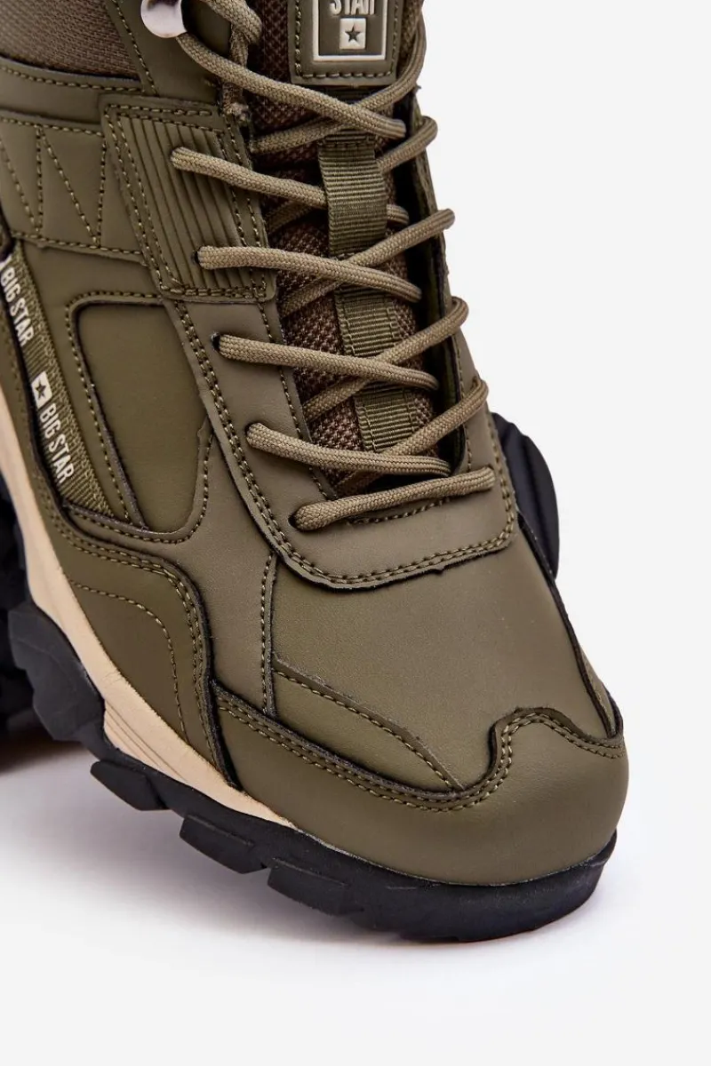 Obuwie Trekkingowe Męskie|Obuwie Sportowe Męskie>Big Star Shoes Buty Trekkingowe Ocieplane Zielone Big Star MM174163