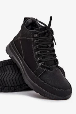 Evento Buty Trekkingowe Trapery Męskie Ocieplane Czarne Wivelle