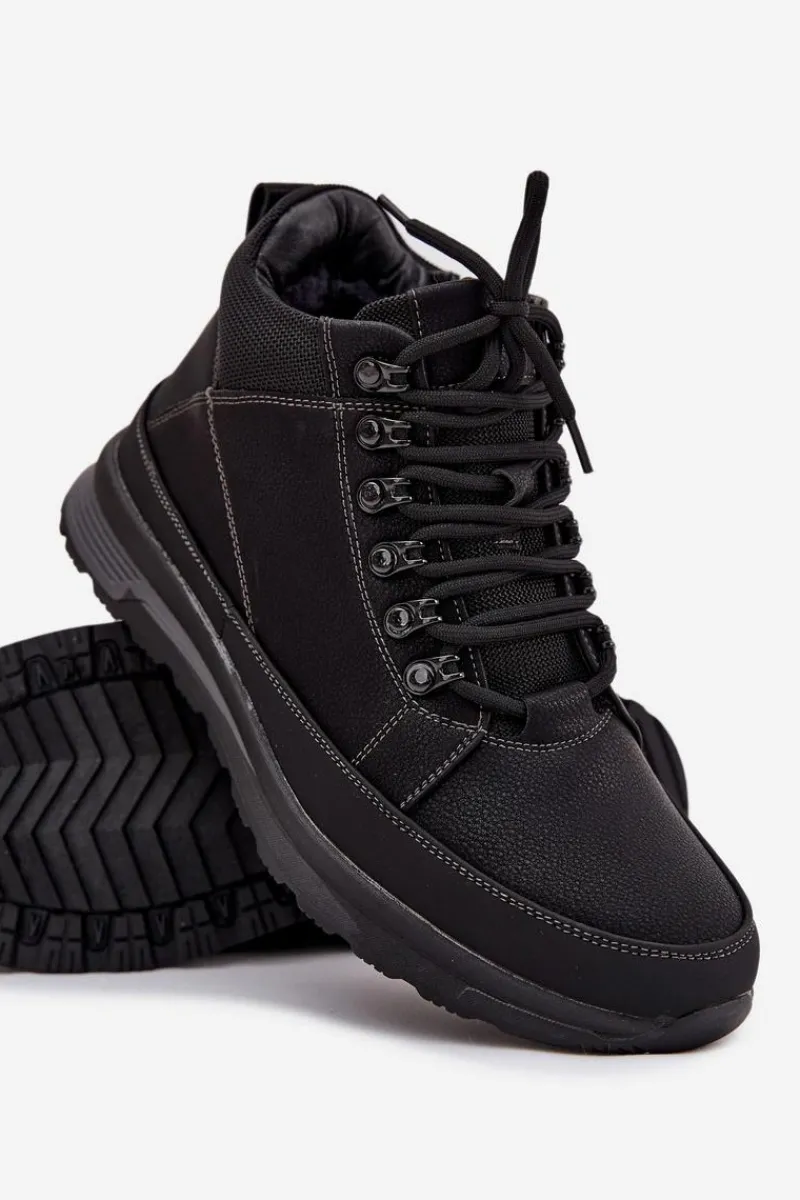 Evento Buty Trekkingowe Trapery Męskie Ocieplane Czarne Wivelle