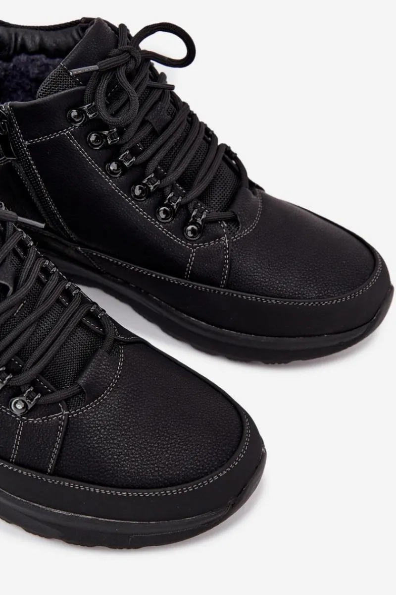 Evento Buty Trekkingowe Trapery Męskie Ocieplane Czarne Wivelle