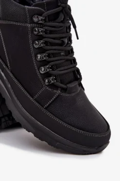 Evento Buty Trekkingowe Trapery Męskie Ocieplane Czarne Wivelle