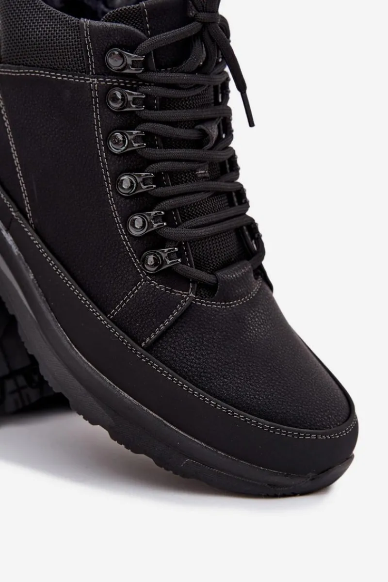 Evento Buty Trekkingowe Trapery Męskie Ocieplane Czarne Wivelle