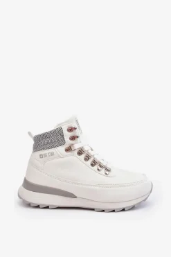 Sale Buty Trekkingowe Trapery Sznurowane Białe Big Star MM274675 Damskie Obuwie Trekkingowe Męskie|Trekkingowe Damskie