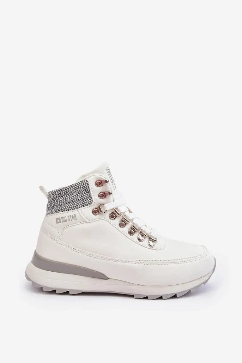 Sale Buty Trekkingowe Trapery Sznurowane Białe Big Star MM274675 Damskie Obuwie Trekkingowe Męskie|Trekkingowe Damskie