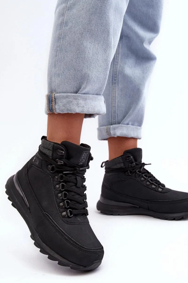 Obuwie Trekkingowe Męskie|Trekkingowe Damskie>Big Star Shoes Buty Trekkingowe Trapery Sznurowane Czarne Big Star MM274677