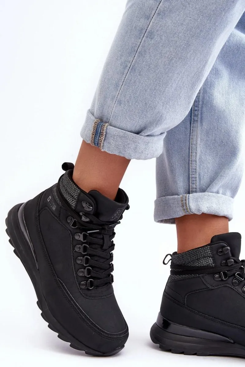 Obuwie Trekkingowe Męskie|Trekkingowe Damskie>Big Star Shoes Buty Trekkingowe Trapery Sznurowane Czarne Big Star MM274677