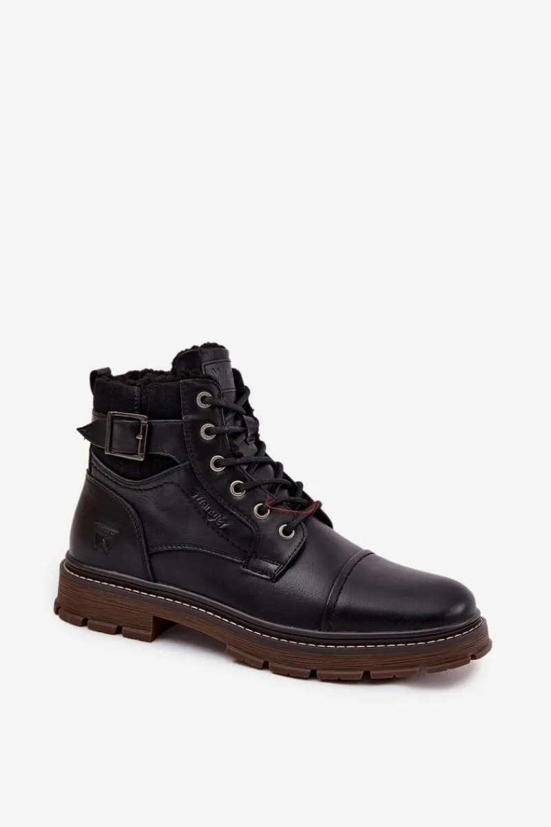 Online Buty Zimowe Męskie 20253035.11A Ciemnobrązowe Męskie Botki Męskie