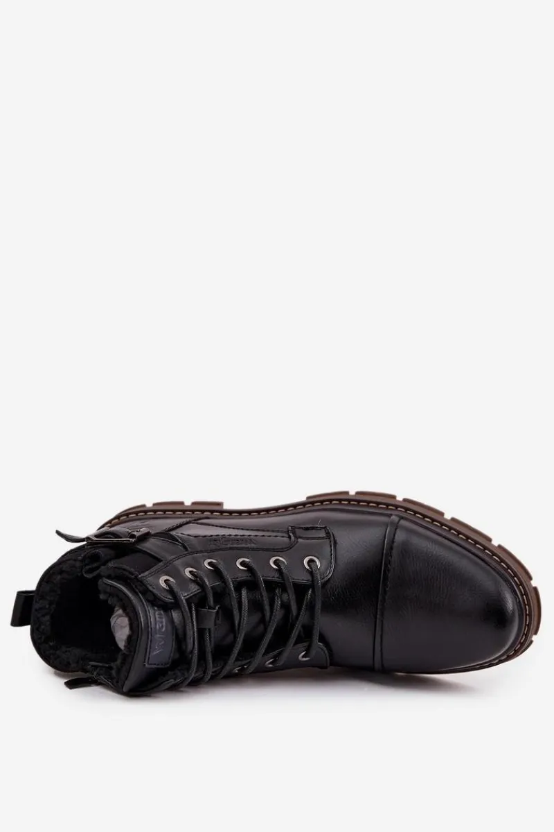 Online Buty Zimowe Męskie 20253035.11A Ciemnobrązowe Męskie Botki Męskie