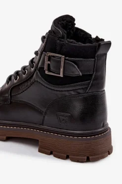 Online Buty Zimowe Męskie 20253035.11A Ciemnobrązowe Męskie Botki Męskie