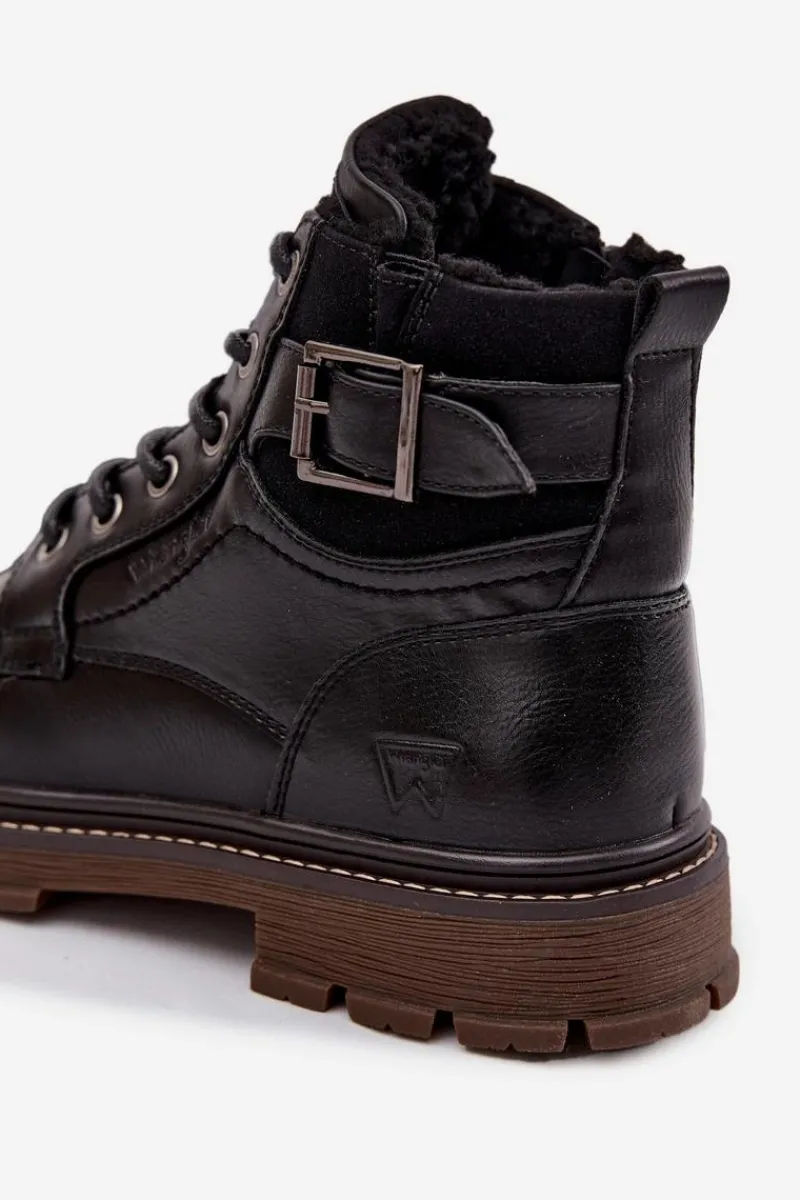 Online Buty Zimowe Męskie 20253035.11A Ciemnobrązowe Męskie Botki Męskie