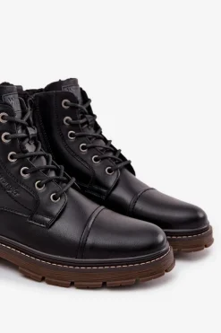 Online Buty Zimowe Męskie 20253035.11A Ciemnobrązowe Męskie Botki Męskie