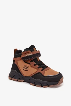 Chłopięce>Boto Buty Zimowe Trekkingowe Dziecięce Na Rzep Ocieplane Camel Miravie
