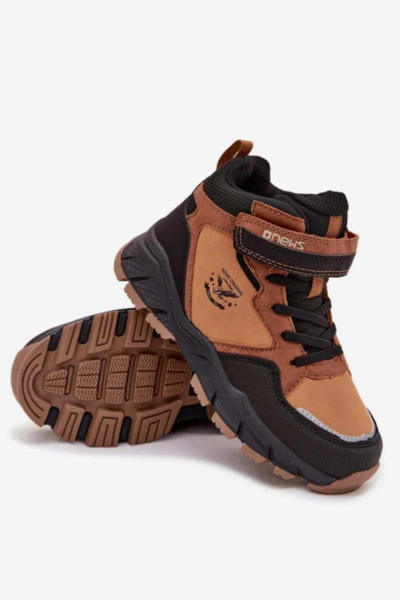 Chłopięce>Boto Buty Zimowe Trekkingowe Dziecięce Na Rzep Ocieplane Camel Miravie