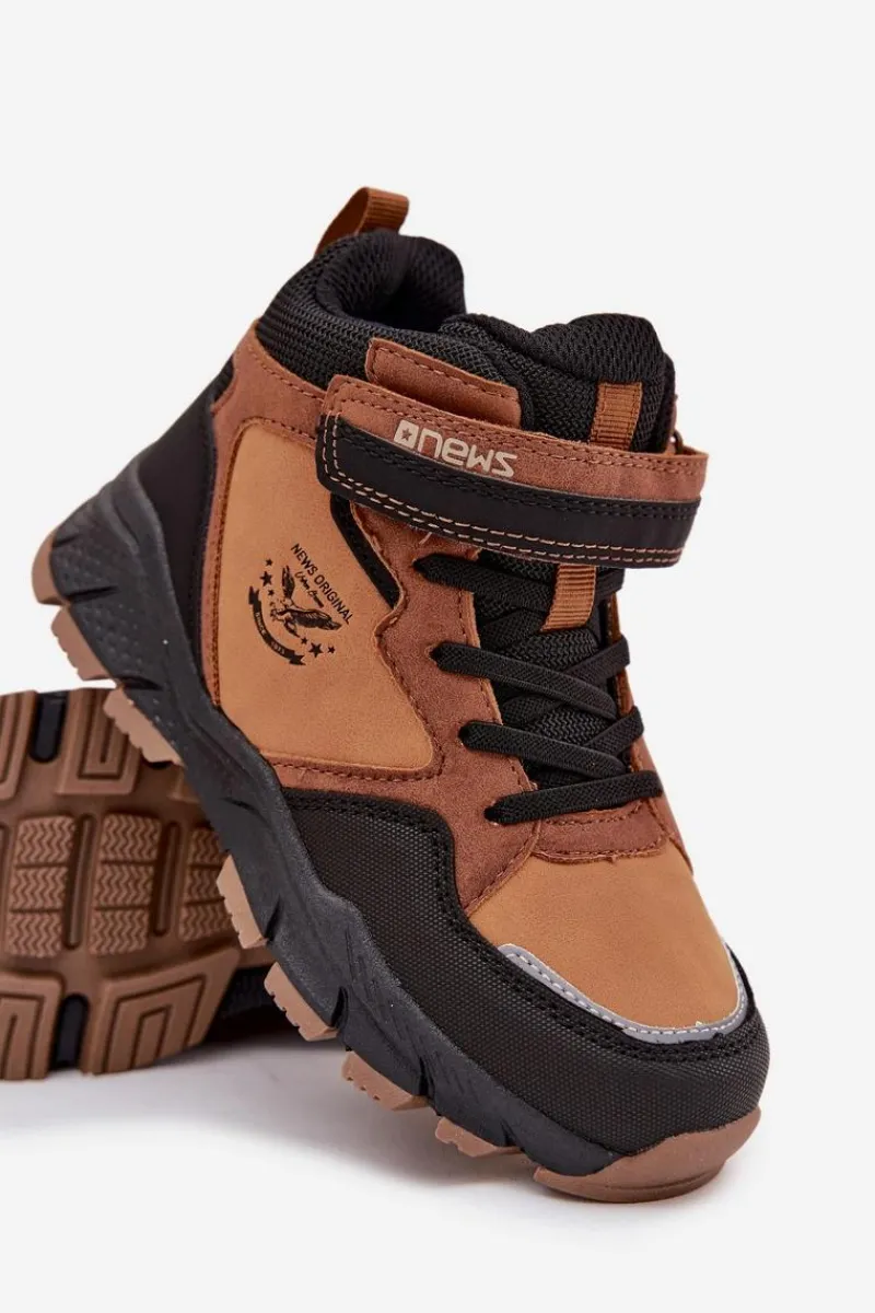 Chłopięce>Boto Buty Zimowe Trekkingowe Dziecięce Na Rzep Ocieplane Camel Miravie