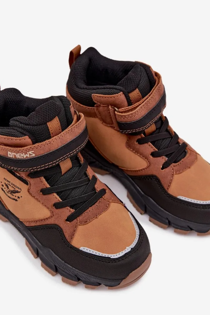 Chłopięce>Boto Buty Zimowe Trekkingowe Dziecięce Na Rzep Ocieplane Camel Miravie