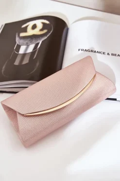 Best Błyszcząca Torebka Wizytowa Kopertówka Różowe Złoto Sastorea Kopertówki