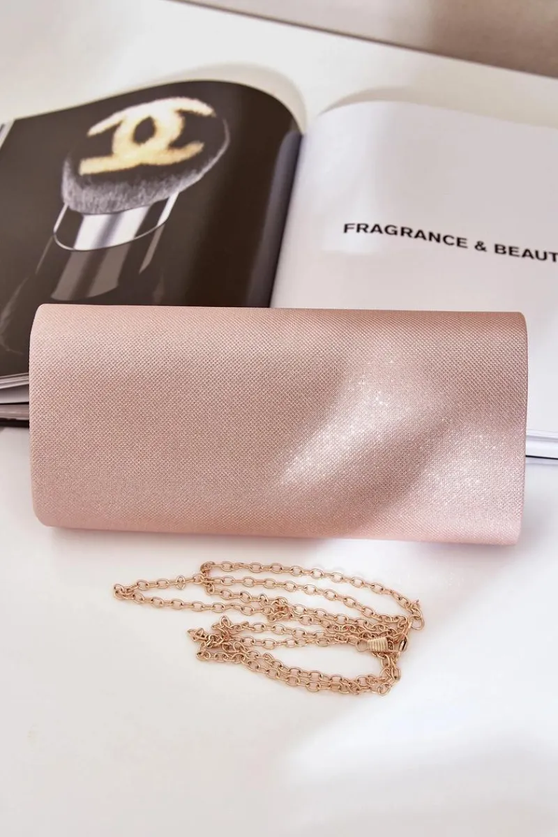 Best Błyszcząca Torebka Wizytowa Kopertówka Różowe Złoto Sastorea Kopertówki