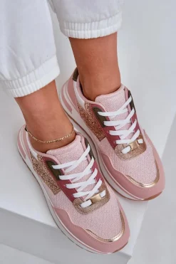 Sale Błyszczące Buty Sportowe Damskie Różowe Leesema Damskie Buty Sportowe Na Platformie|Sneakersy Damskie