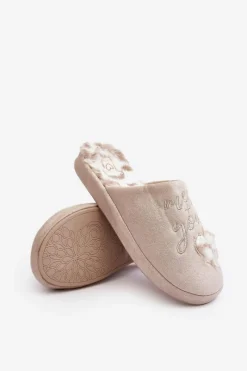 Sale Boto Błyszczące Kapcie Damskie Beżowe Geraja Beżowy