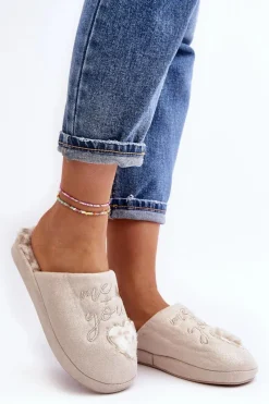 Sale Boto Błyszczące Kapcie Damskie Beżowe Geraja Beżowy