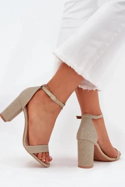 Sandały Na Słupku|Sandały Na Obcasie><noscript><img width=