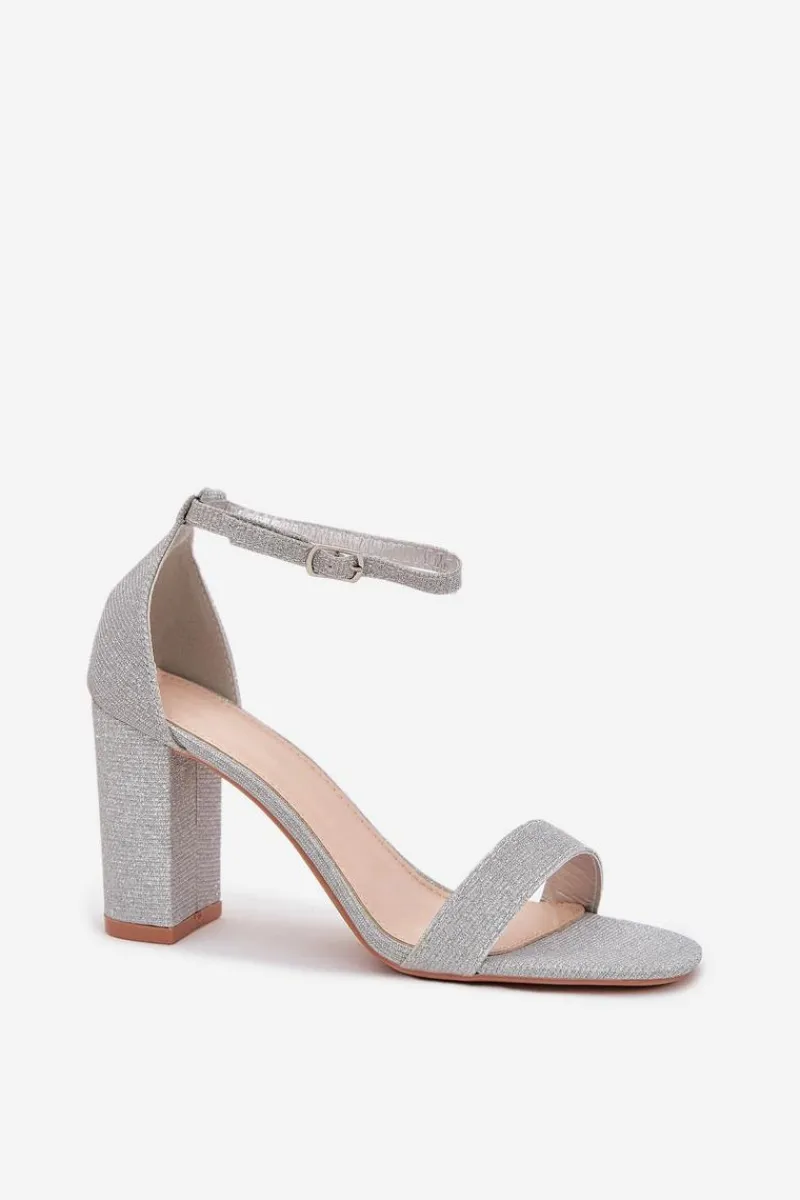 Hot Błyszczące Sandały Damskie Na Słupku Srebrne Kavina Damskie Sandały Na Słupku|Sandały Na Obcasie