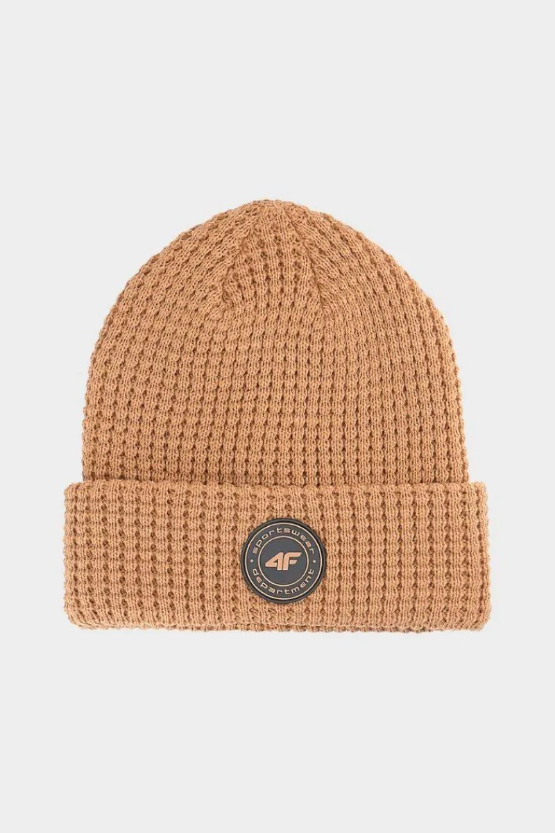 Sale 4F Chłopięca Czapka Zimowa JWAW24ACAPM424-83S Beżowa Beżowy