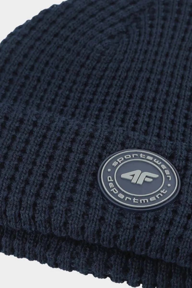 Okrycia Głowy>4F Chłopięca Czapka Zimowa JWAW24ACAPM424-31S Granatowa