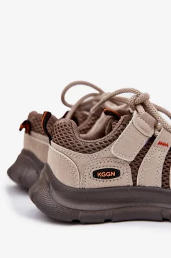 Clearance Evento Chłopięce Buty Sportowe Trekkingowe Beżowe Falenisa Beżowy