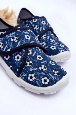 Clearance BEFADO Chłopięce Papcie Piłki 974Y509 Niebieskie