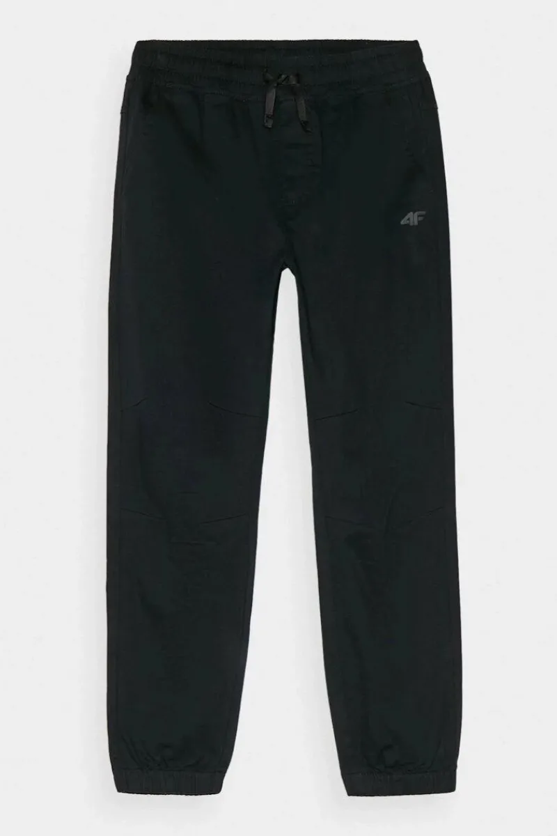 Spodnie Dziecięce|Odzież 4F>4F Chłopięce Spodnie Joggery Casual Gładkie JWMM00TTROM0812-20S Czarne Czarny