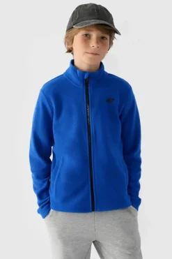 Bluzy Dziecięce|Odzież 4F>4F Chłopięcy Polar Ze Stójką JWMM00TFLEM245-36S Niebieski