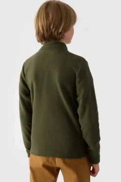Odzież 4F|Bluzy Dziecięce>4F Chłopięcy Polar Ze Stójką JWMM00TFLEM245-43S Khaki Zielony