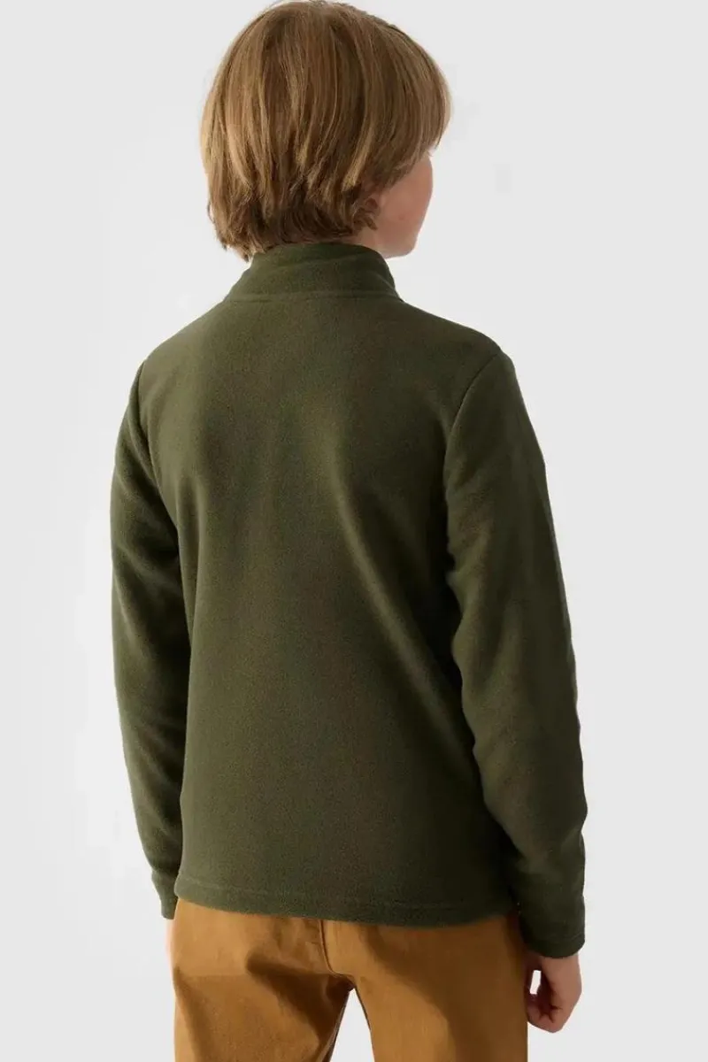 Odzież 4F|Bluzy Dziecięce>4F Chłopięcy Polar Ze Stójką JWMM00TFLEM245-43S Khaki Zielony