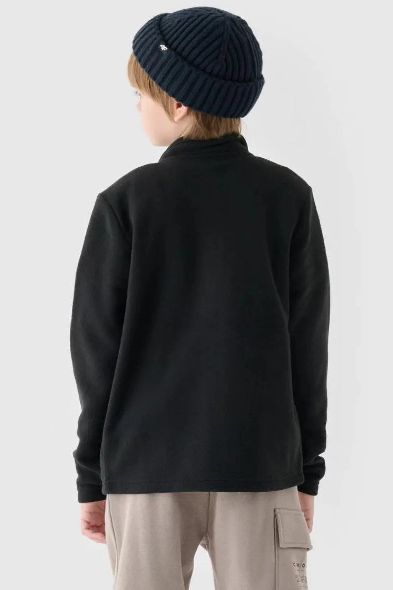 Outlet Chłopięcy Polar Ze Stójką JWMM00TFLEM245-20S Czarny Dzieci Bluzy Dziecięce|Odzież 4F