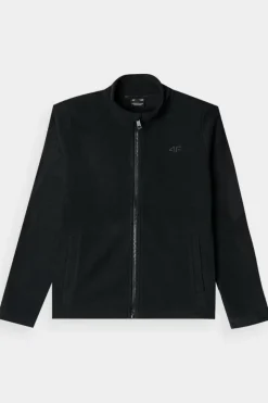 Outlet Chłopięcy Polar Ze Stójką JWMM00TFLEM245-20S Czarny Dzieci Bluzy Dziecięce|Odzież 4F