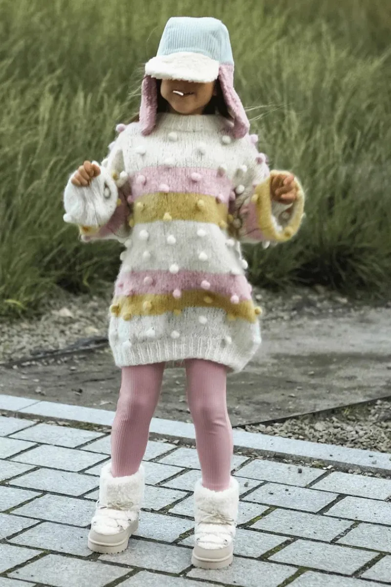 Ciepłe Botki Śniegowce Dziecięce Wiązane Beżowe Asija Dzieci Dziewczęce