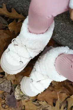 Ciepłe Botki Śniegowce Dziecięce Wiązane Beżowe Asija Dzieci Dziewczęce