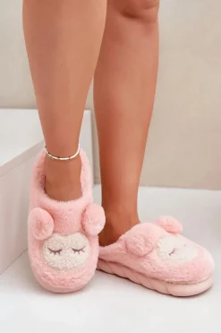 Sale Boto Ciepłe Futrzane Kapcie Damskie Różowe Jozelinetta Różowy