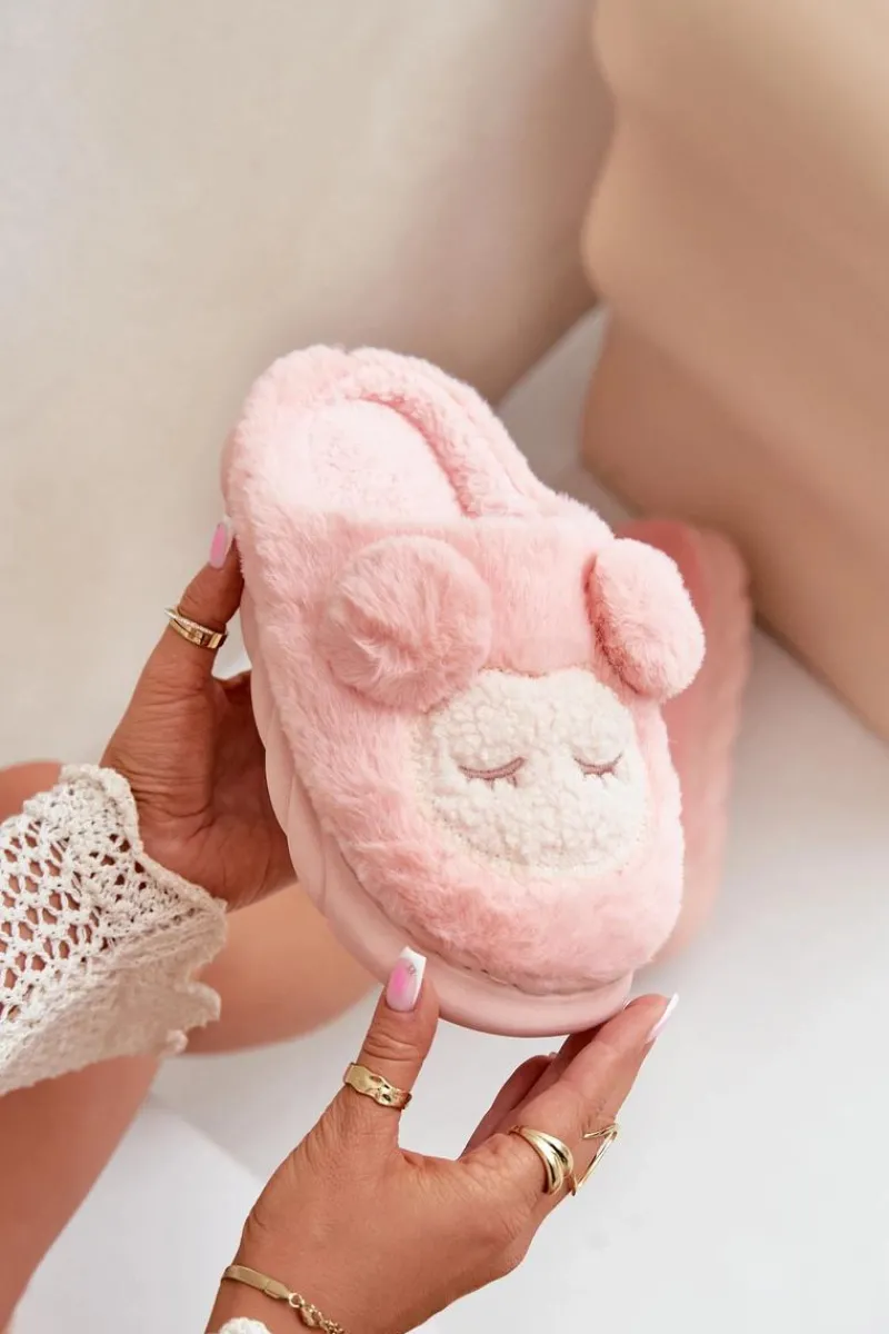 Sale Boto Ciepłe Futrzane Kapcie Damskie Różowe Jozelinetta Różowy