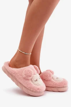 Sale Boto Ciepłe Futrzane Kapcie Damskie Różowe Jozelinetta Różowy