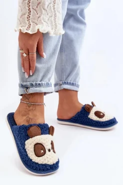 Online Boto Ciepłe Kapcie Damskie Granatowe Priseth