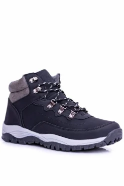 Obuwie Trekkingowe Męskie>Boto Ciepłe Męskie Czarne Buty Trekkingowe Smith's Duran