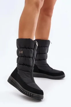 Best Boto Ciepłe Śniegowce Damskie Progress PROGJ-24-149 Czarne