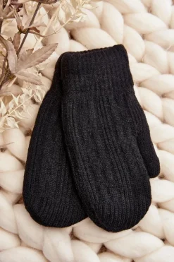 Clearance Ciepłe Rękawiczki Damskie Jednopalczaste Czarne Rękawiczki